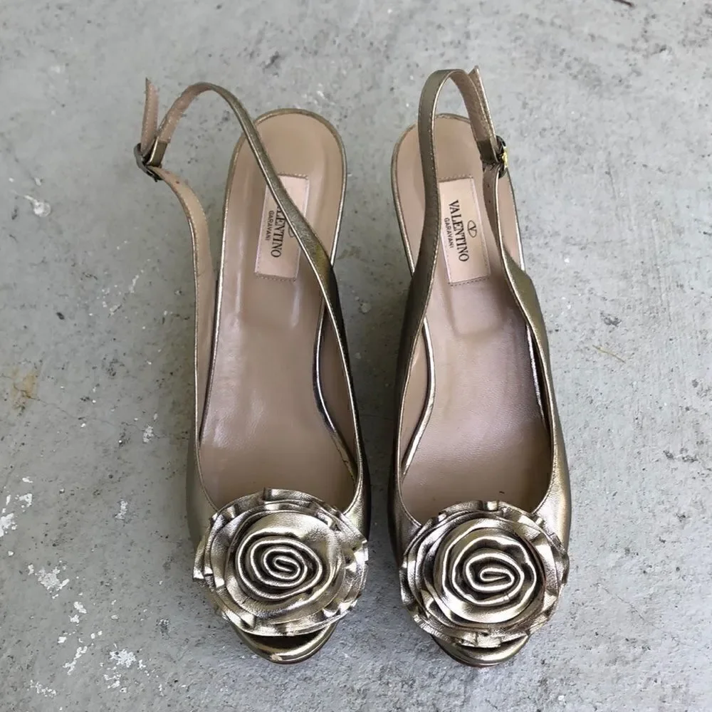 Valentino Silver Wedges